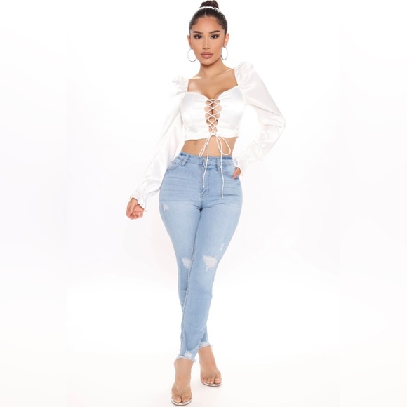 Fashion Nova Distressed Ankle Jeans - Picture 3 of 13